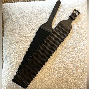 NWOT Anthropologie Belt Black Leather with elastic.